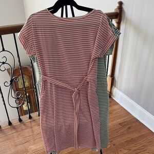 Bundle Deal!!! 3 Amazon Striped Midi Dress - Pink, Green & Blue